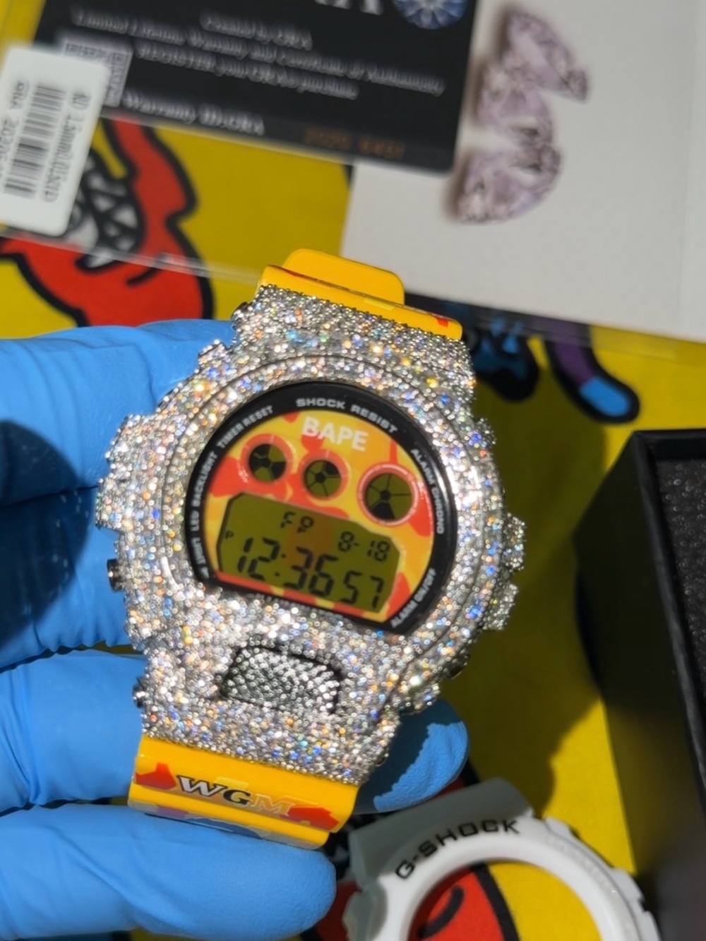 G-shock iced out bape